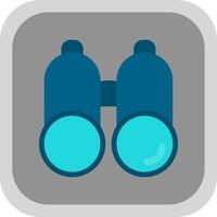 Binoculars Flat Round Corner Icon vector