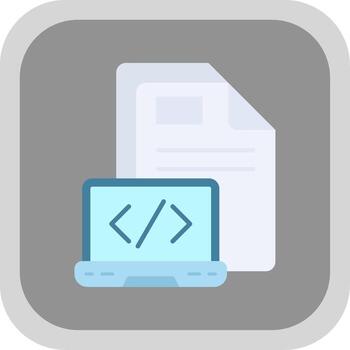 codificación plano redondo esquina icono vector