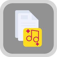 Music Flat Round Corner Icon vector