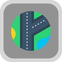 Road Flat Round Corner Icon vector