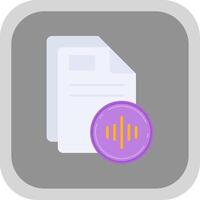 Audio Flat Round Corner Icon vector