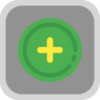 Add 2 Flat Round Corner Icon vector