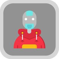 Robot Flat Round Corner Icon vector