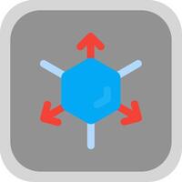 3d coordinate axis Flat Round Corner Icon vector