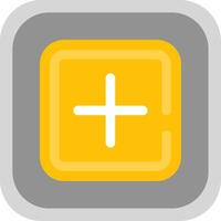 Add Flat Round Corner Icon vector