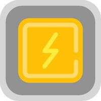 Electricity Flat Round Corner Icon vector