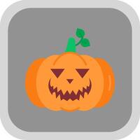 Pumpkin Flat Round Corner Icon vector