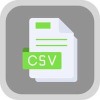 csv plano redondo esquina icono vector