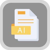 Ai Flat Round Corner Icon vector