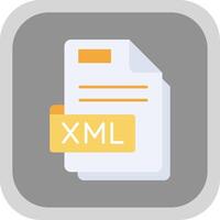 Xml Flat Round Corner Icon vector