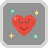 Relieved Flat Round Corner Icon vector