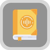 Audio book Flat Round Corner Icon vector