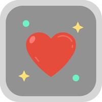 Heart Flat Round Corner Icon vector