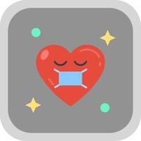 Face mask Flat Round Corner Icon vector