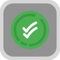 Double check Flat Round Corner Icon vector