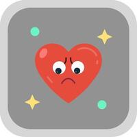 Sad Flat Round Corner Icon vector