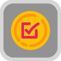 Check box Flat Round Corner Icon vector