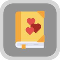 Romantic novel Flat Round Corner Icon vector