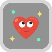 Rolling eyes Flat Round Corner Icon vector