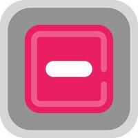 Minus Flat Round Corner Icon vector