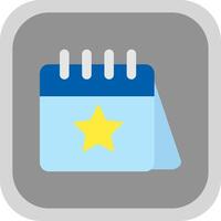 Calender Flat Round Corner Icon vector