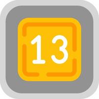 Thirteen Flat Round Corner Icon vector