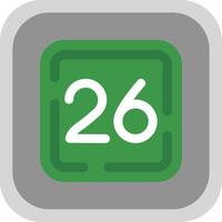 Twenty Six Flat Round Corner Icon vector