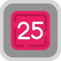 Twenty Five Flat Round Corner Icon vector