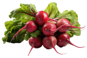 AI generated Isolated beetroot with leaves on transparent background png Generative AI