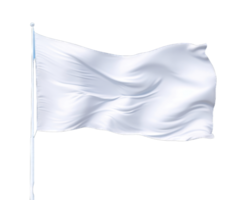 AI generated Isolated white flag mockup on transparent background png Generative AI