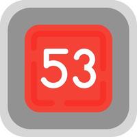 Fifty Three Flat Round Corner Icon vector