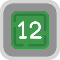 Twelve Flat Round Corner Icon vector