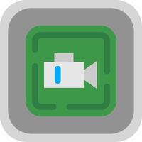 Video Flat Round Corner Icon vector