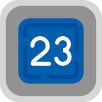 Twenty Three Flat Round Corner Icon vector