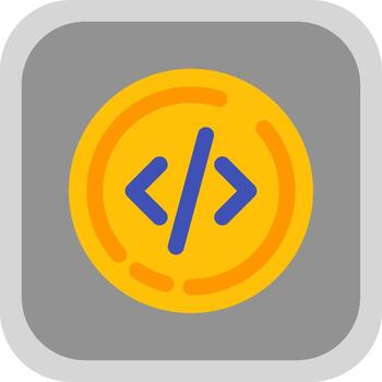 Code Flat Round Corner Icon vector