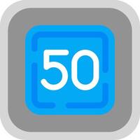 Fifty Flat Round Corner Icon vector