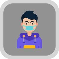 Face mask Flat Round Corner Icon vector