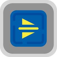 Vertical flip Flat Round Corner Icon vector