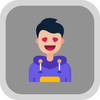 In love Flat Round Corner Icon vector