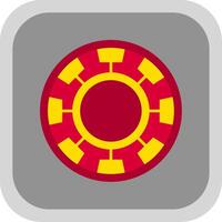 Chip Flat Round Corner Icon vector