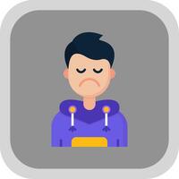 Sad Flat Round Corner Icon vector