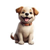 AI generated a cartoon dog sitting png