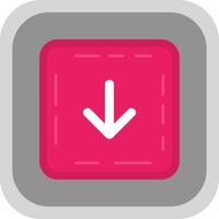 Down arrow Flat Round Corner Icon vector