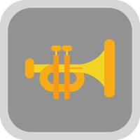 Trumpet Flat Round Corner Icon vector