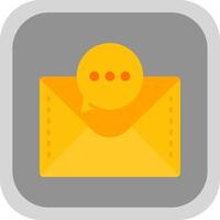 Chat Flat Round Corner Icon vector