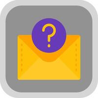 Question mark Flat Round Corner Icon vector