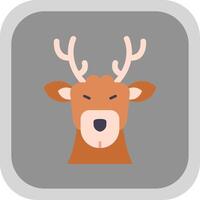 Deer Flat Round Corner Icon vector