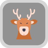 Deer Flat Round Corner Icon vector