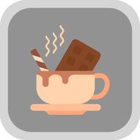 Hot Chocolate Flat Round Corner Icon vector