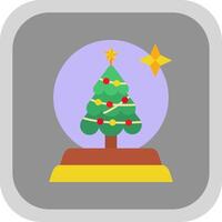 Snow globe Flat Round Corner Icon vector